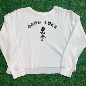 Forever 21 Girls Good Luck Floral Long Sleeve Shirt